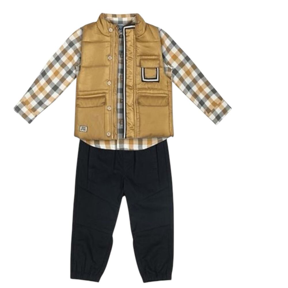 Toddler Boy Little Lad 3-pc. Puffer Vest, Shirt, & Pant Set SZ/3T